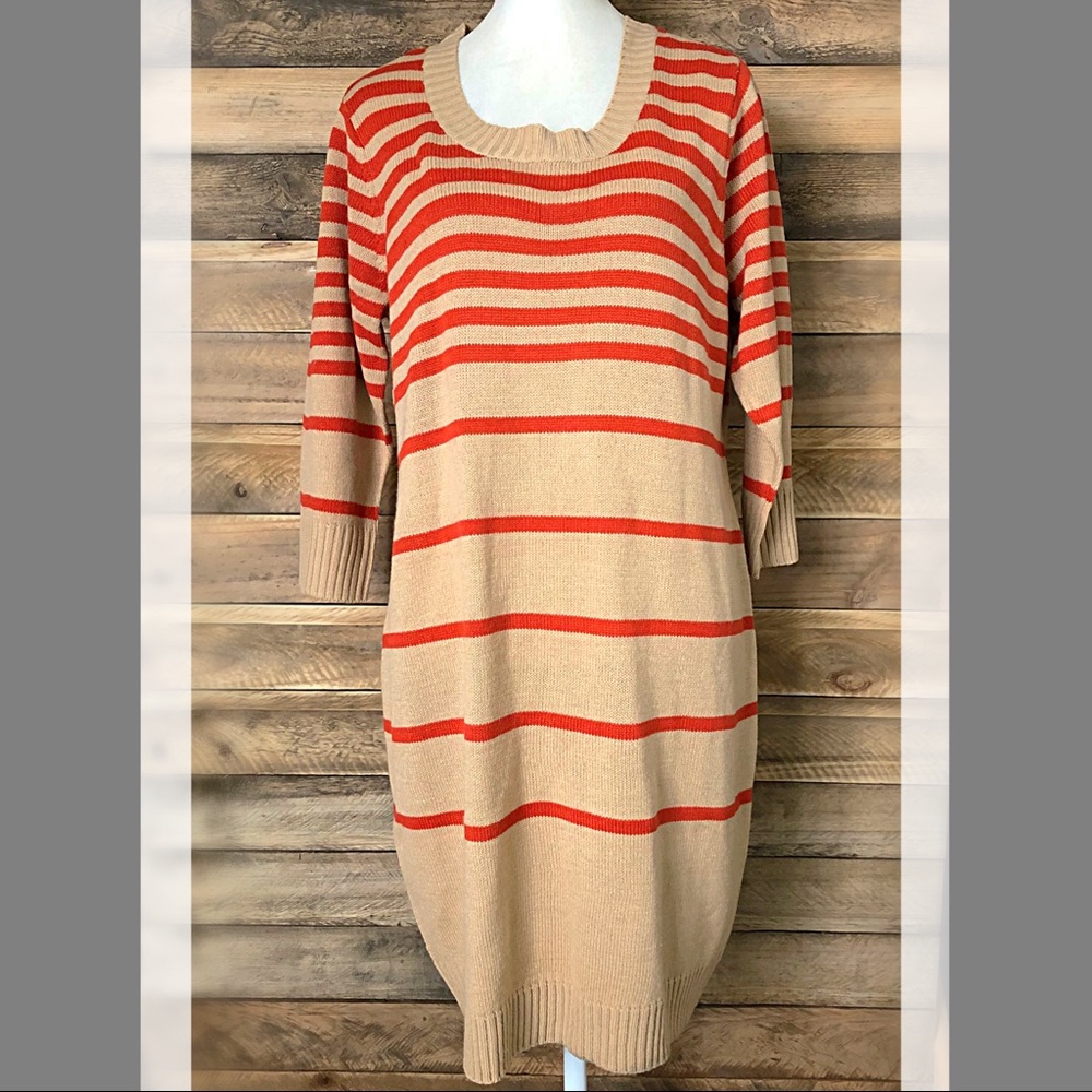 Derek Heart striped sweater dress with scarf